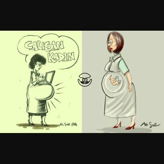 Карикатура беременная женщина