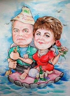 Шарж 25 лет свадьбы
