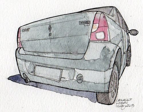 Шарж мужской с машиной