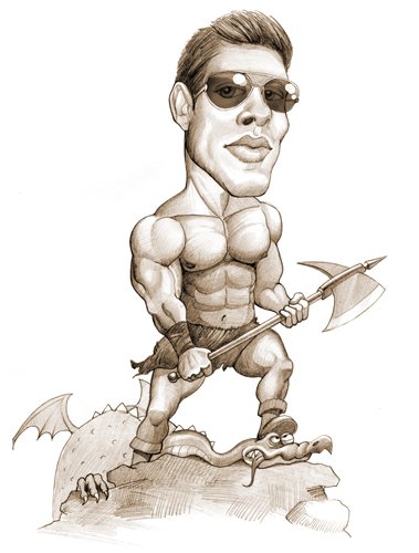 Культурист карикатура