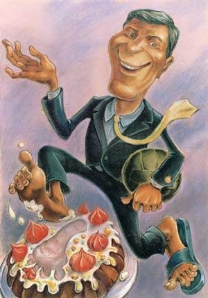 Шаржи мужчины бегуны