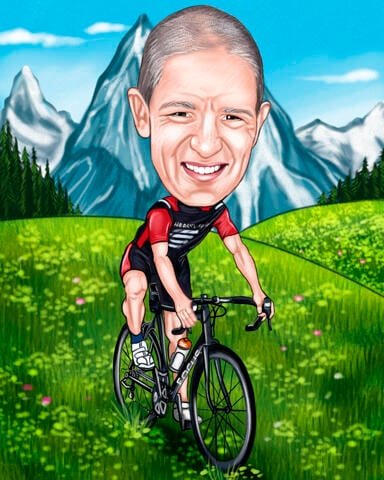 Шарж велосипедист