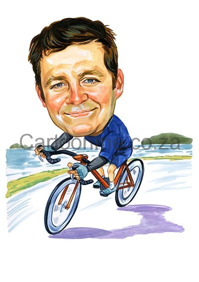 Шарж на велосипеде
