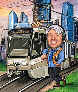 Паровоз карикатура