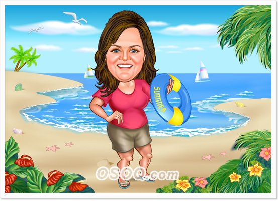 Шарж на пляже