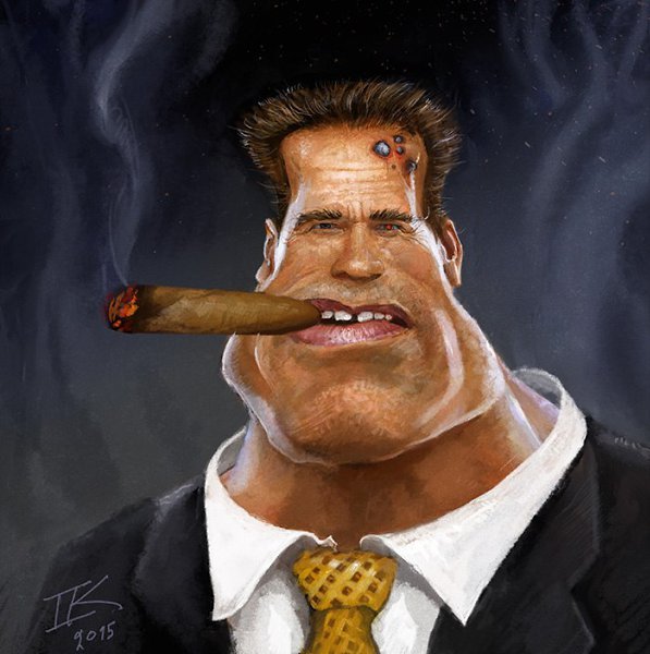 Арнольд Шварценеггер с сигарой