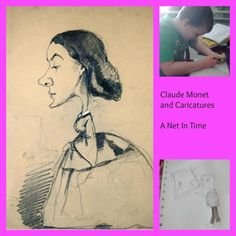 Карикатуры Клода Моне в 15 лет