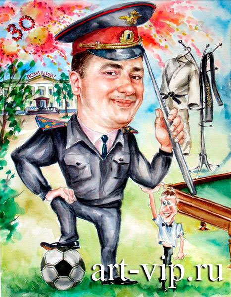 Полицейский карикатура