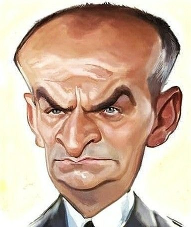 Луи де Фюнес портрет шарж