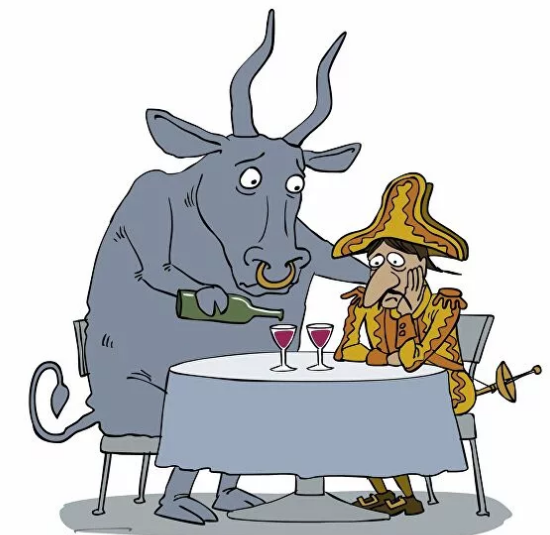 Бык карикатура