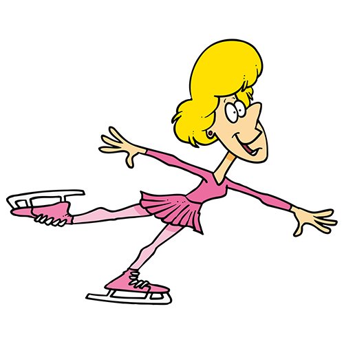 Открытка с днем рождения с коньками