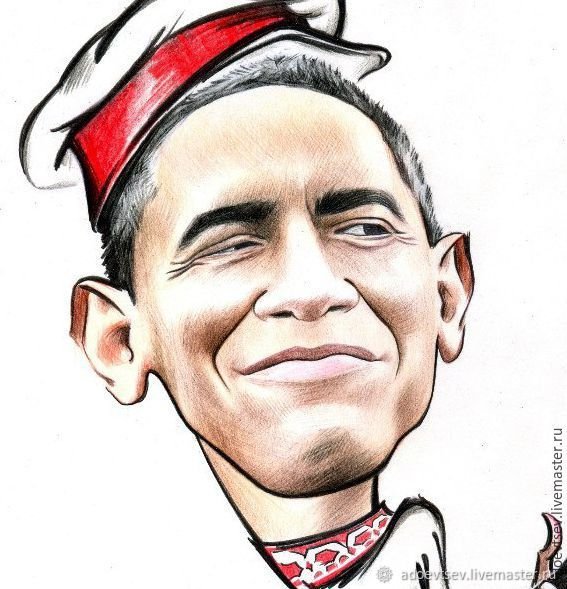 Раскраска Обама