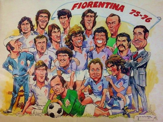 Дружественный коллективный шарж футбольная команда