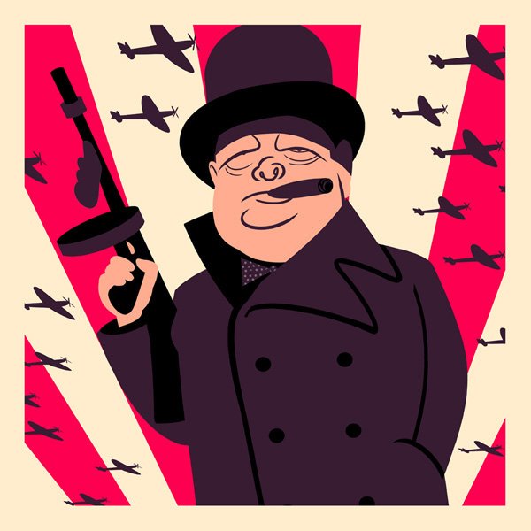 Борис Ефимов карикатура Фултонская речь Уинстона Черчилля