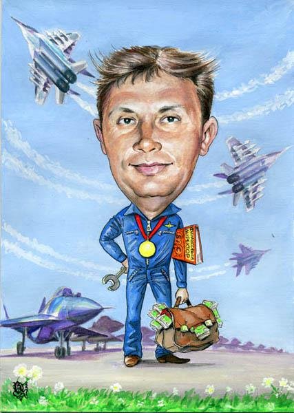 Шаржи на 23 февраля мужчинам