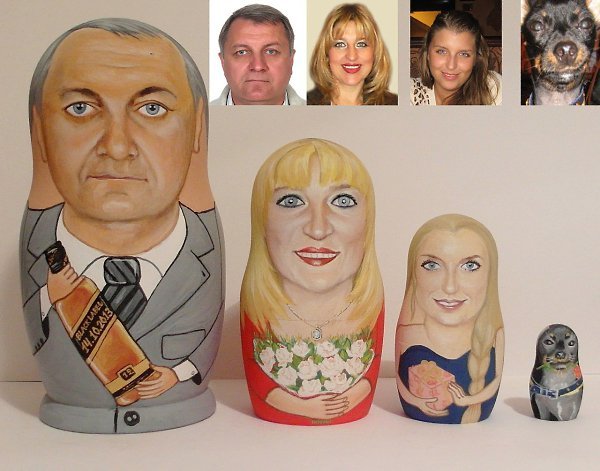 Карикатурная Матрешка с модельной внешностью