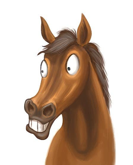 Карикатура лошади морда