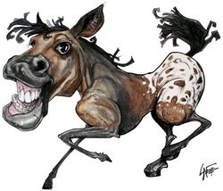 Карикатура морда коня