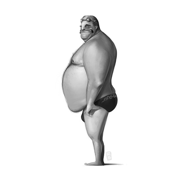 Рисование толстых людей