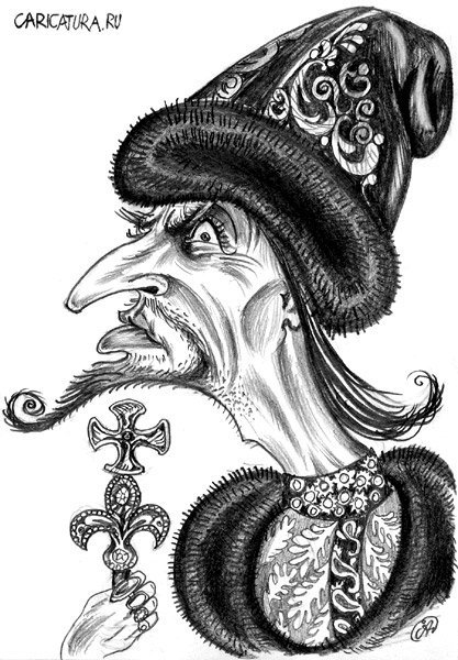 Шарж Король и Королева на троне