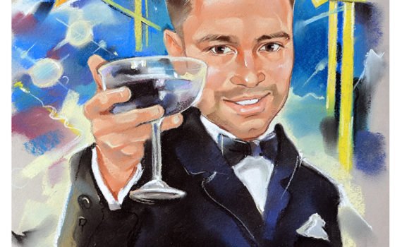 Шарж с бокалом