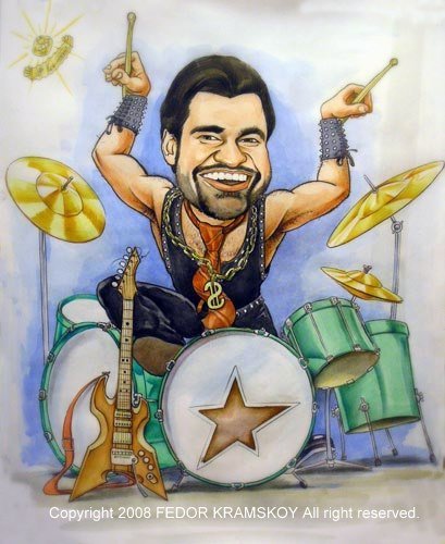 Шаржи мужские групповые в стиле