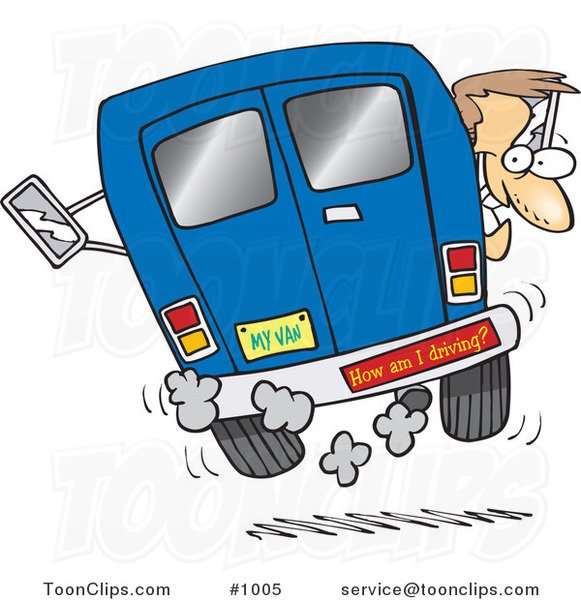 Карикатура на водителя легкового автомобиля