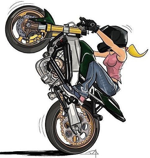 Мотоцикл арт карандашом