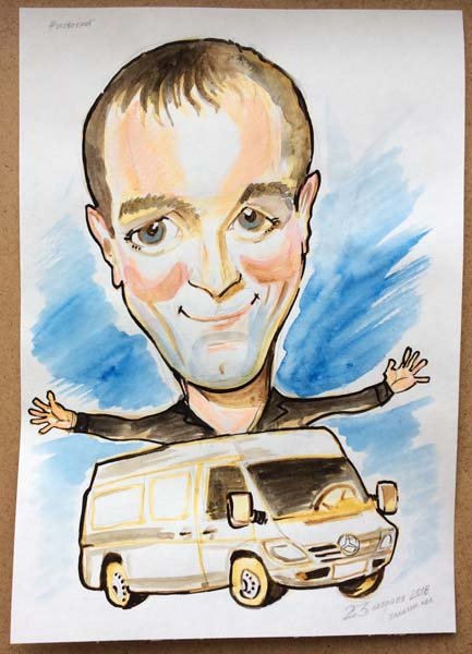 Шарж водитель грузовика