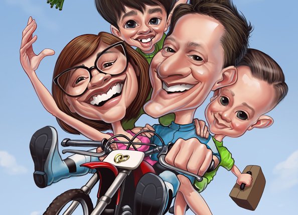 Дружная семья карикатура