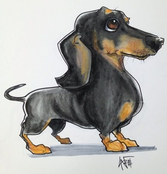 Такса в мультяшном стиле