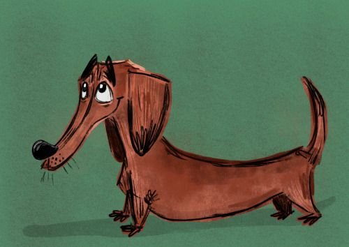 Карикатура на таксу художников