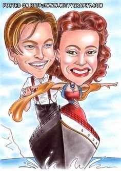 Шарж на тему парочка на Титанике