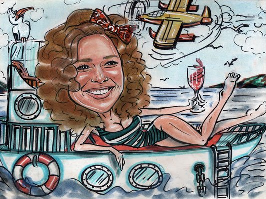 Шарж с бассейном