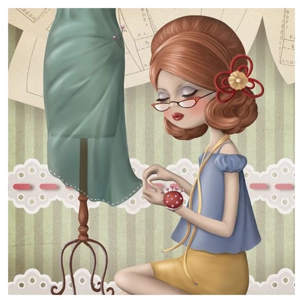 Рукодельница карикатура