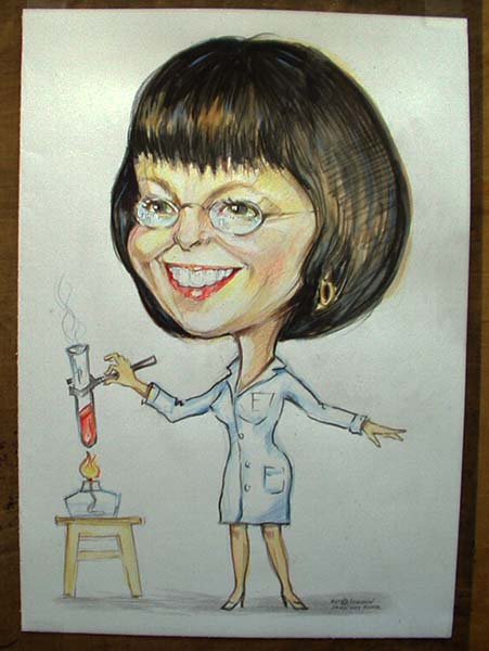 Шарж лаборант микроскоп