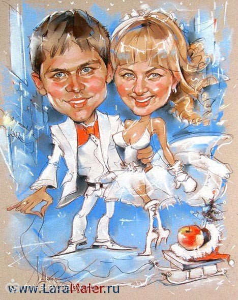 Шарж пастель Лариса Шигорина