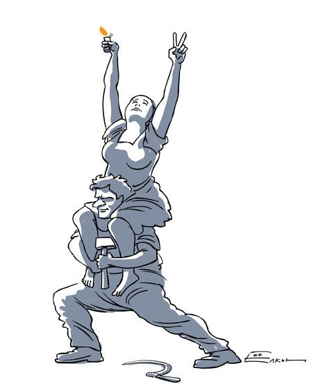 Рабочий и колхозница рисунок