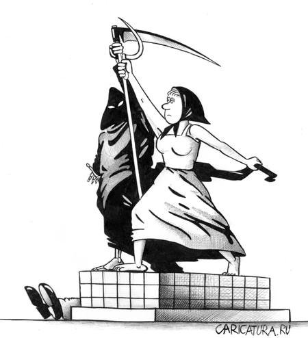 Колхозница карикатура