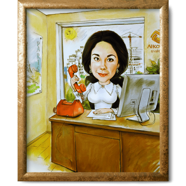 Шарж женщина в платье