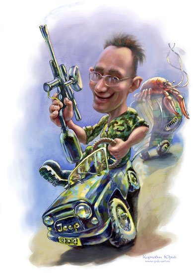 Шарж парашютист