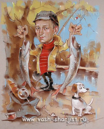 Шарж грибник мужчина