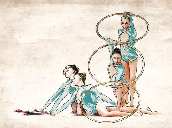 Шарж фитнес девушка