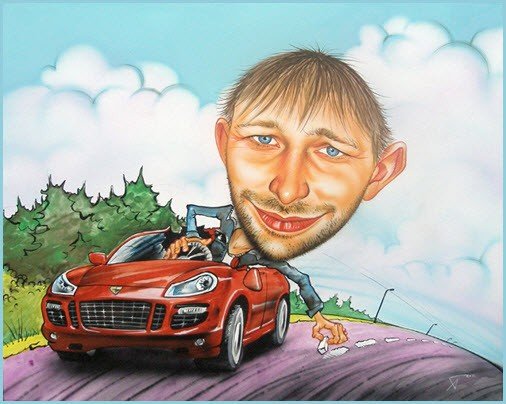 Шарж с машиной