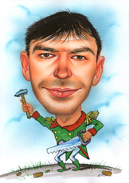 Дружеский шарж на военного