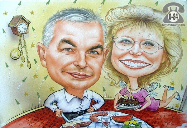 Шарж бабушке на юбилей