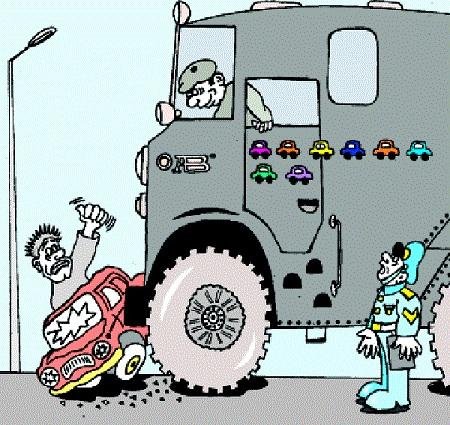 Водила грузового авто карикатура