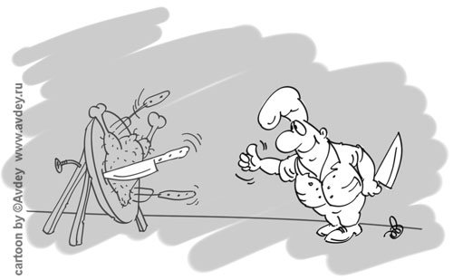 Карикатура нож в спину