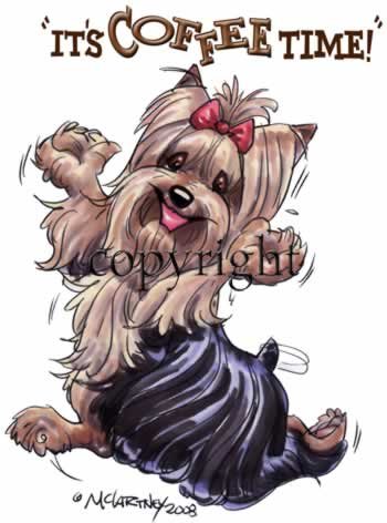 Карикатура на йоркширского терьера