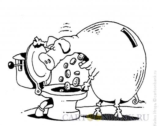 Карикатура свинья копилка